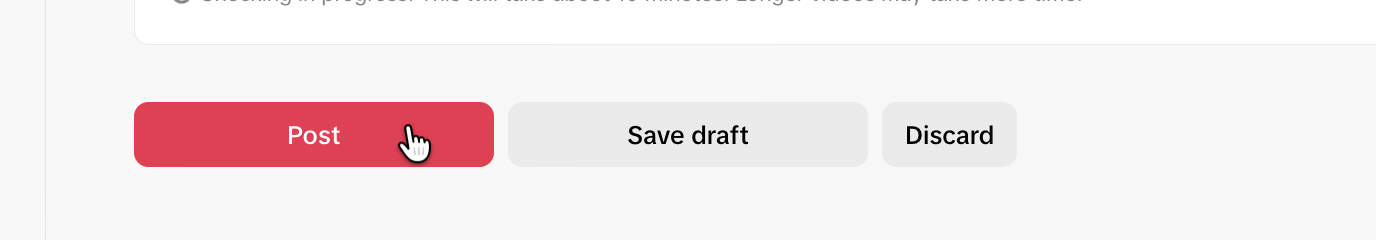 TikTok Studio Post button